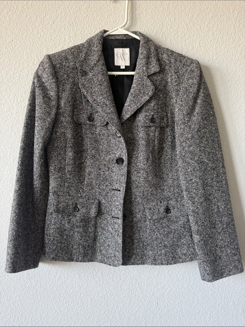 Vintage Women's Gray Tweed Blazer Jacket